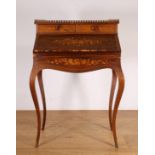 Palissanderhouten klepsecretaire in Louis XV-stijl, 19e eeuw,