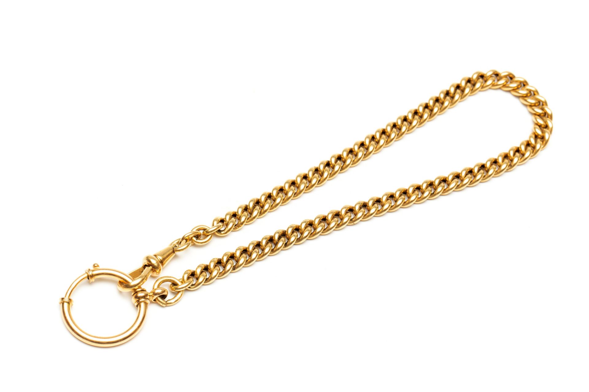 14krt. Gouden horlogeketting, begin 20e eeuw,