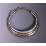 China, silver alloy necklace in three hollow bands