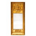 Gefacetteerde spiegel in verguld houten lijst, 19e eeuw,