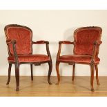 Paar fauteuils, overgang Louis XV-XVI,