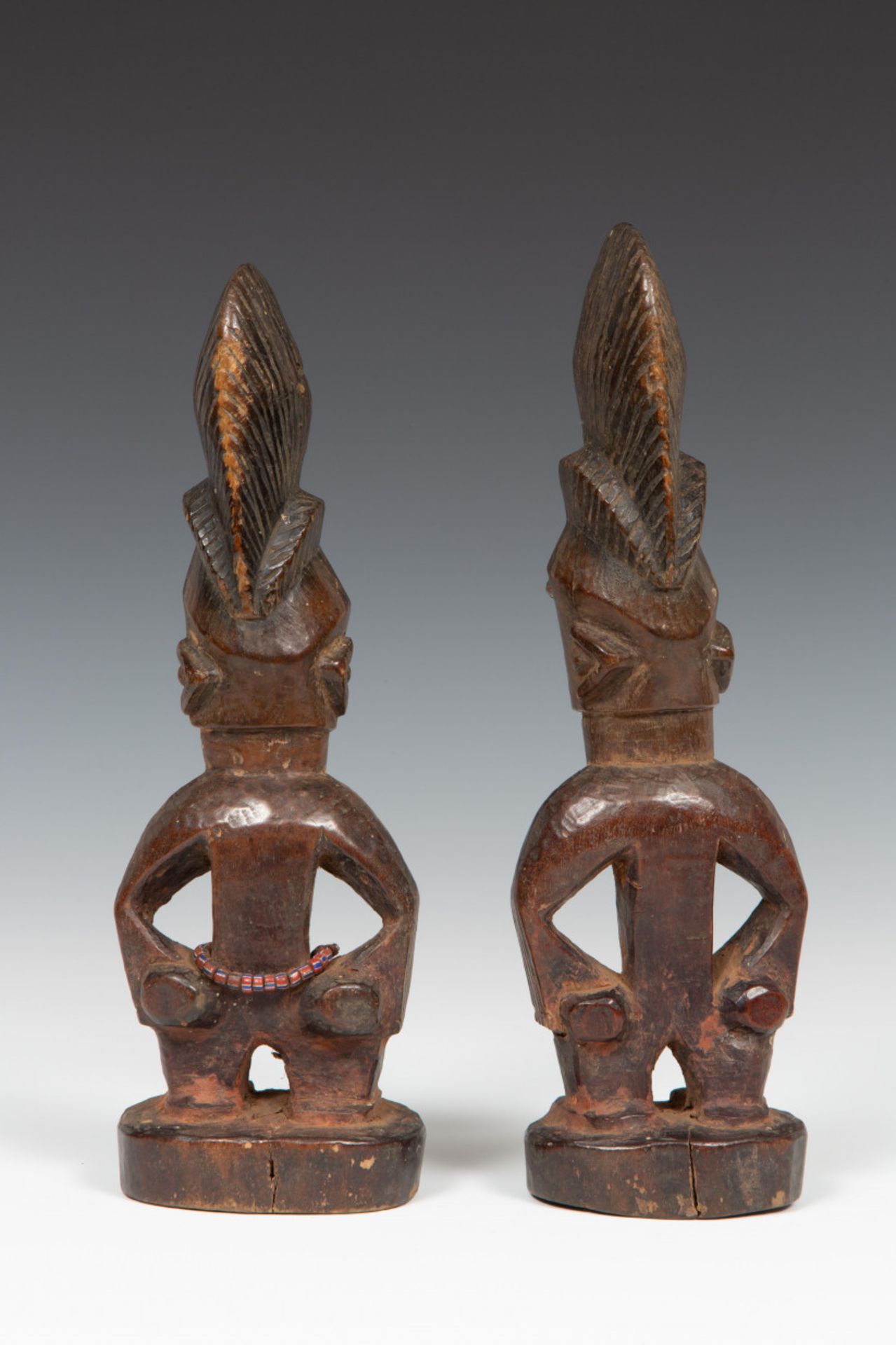 Nigeria, Yoruba, Oyo, a pair of Ibeji figures - Image 2 of 4
