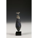 Middle Eastern antique blue glass parfume flacon,