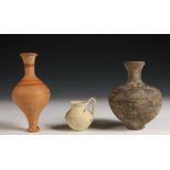 Hellenistic unguentarium, miniature ewer and vase, ca. 300-50 BC