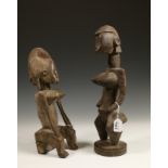 Bamana, two decorative female figures, jongyeleni