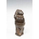 Peru, Moche, black terracotta figure of a standing man, 50-750 AD,