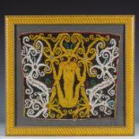 Borneo, East Kalimantan, Kayan Dayak, beaded panel,