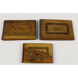 Drie albums met houten kaft, ca. 1900,