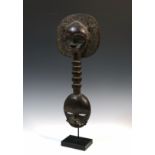 Nigeria, Eket, ceremonial scepter, possibly old, and West Africa, ceremonial staff, decorated with m