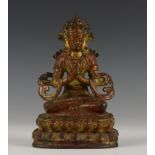 Tibet, verguld bronzen Boeddha, 17e-18e eeuw.