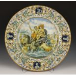 Italie, majolica schotel in Renaissance Urbino stijl, 19e eeuw,