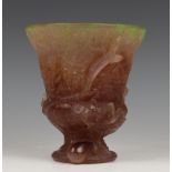 Daum, Nancy, oranje pâte de verre vaas, ca. 1980,