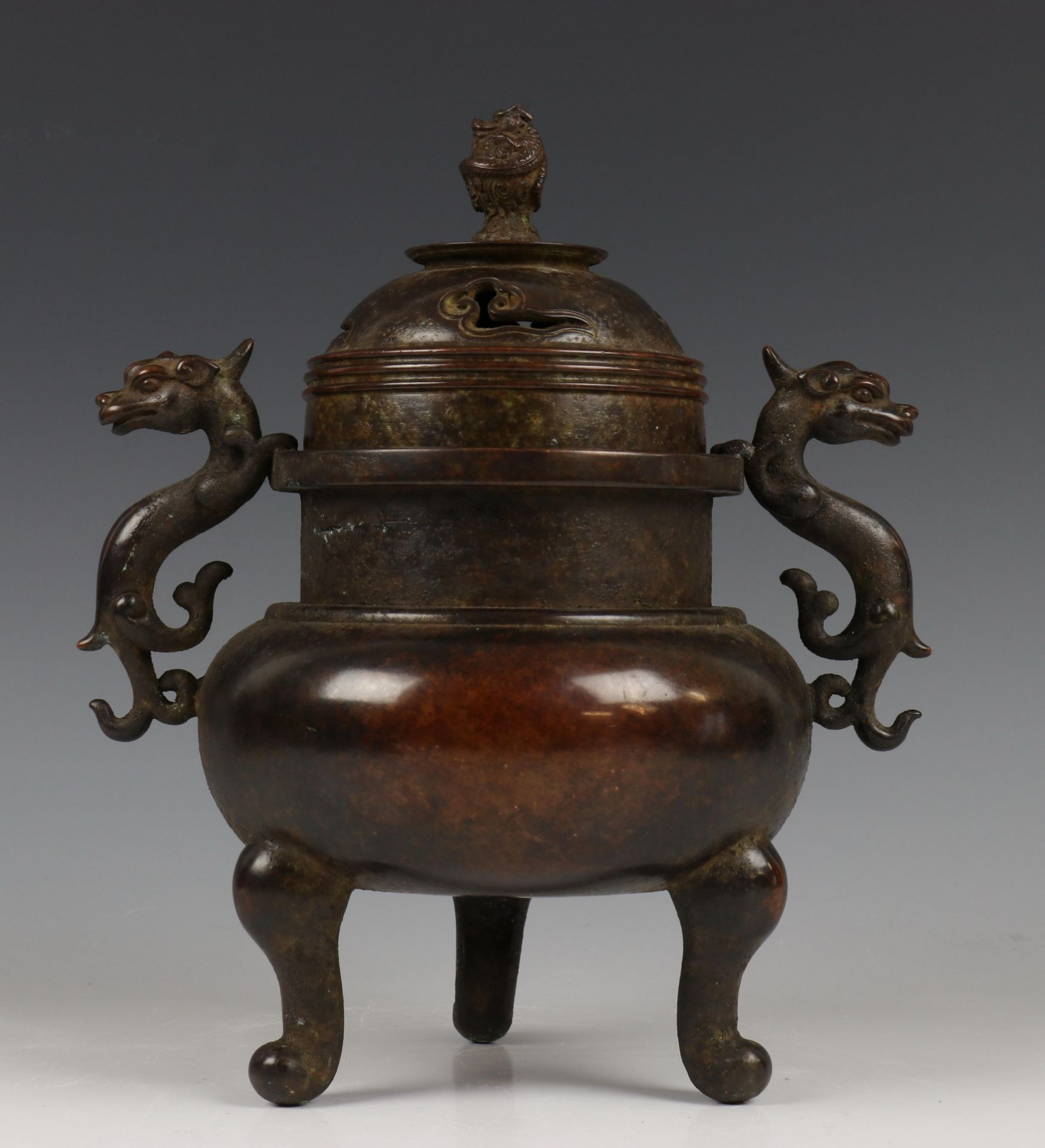China, bronzen wierookvat, 19e-20e eeuw,