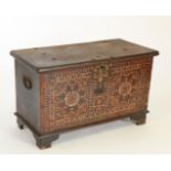 Wooden chest with inlay patterns, ca. 1900
