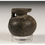 Hellenestic black terracotta arryballos, 5th-3rd century,