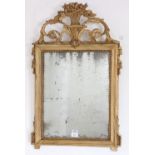 Rechthoekige spiegel in verguld houten lijst, louis XVI,