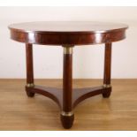 Mahoniehouten ronde tafel, empire,