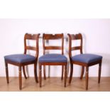 Set van drie mahoniehouten stoelen, biedermeier,