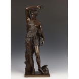 F. Barbedienne, bruin gepatineerd bronzen sculptuur naar de klassieken, eind 19e eeuw