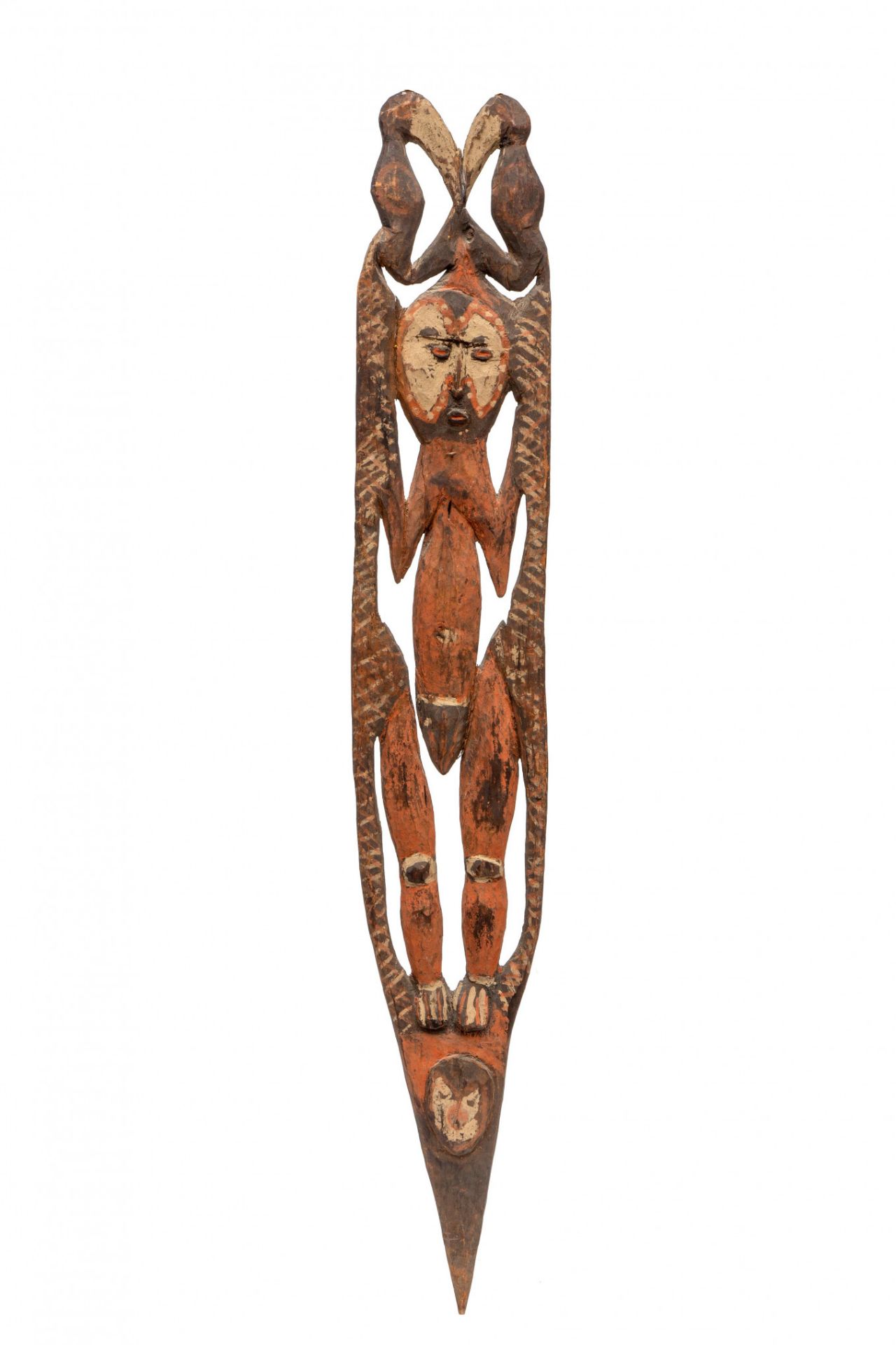 PNG, Abelam, painted standing janus ancestral figure. - Image 2 of 2