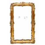 Rechthoekige spiegel in verguld houten lijst in rococo-stijl, 19de eeuw,