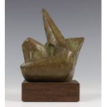 Fred Carasso (1899-1969), brons van een geabstraheerd liggend vrouwfiguur