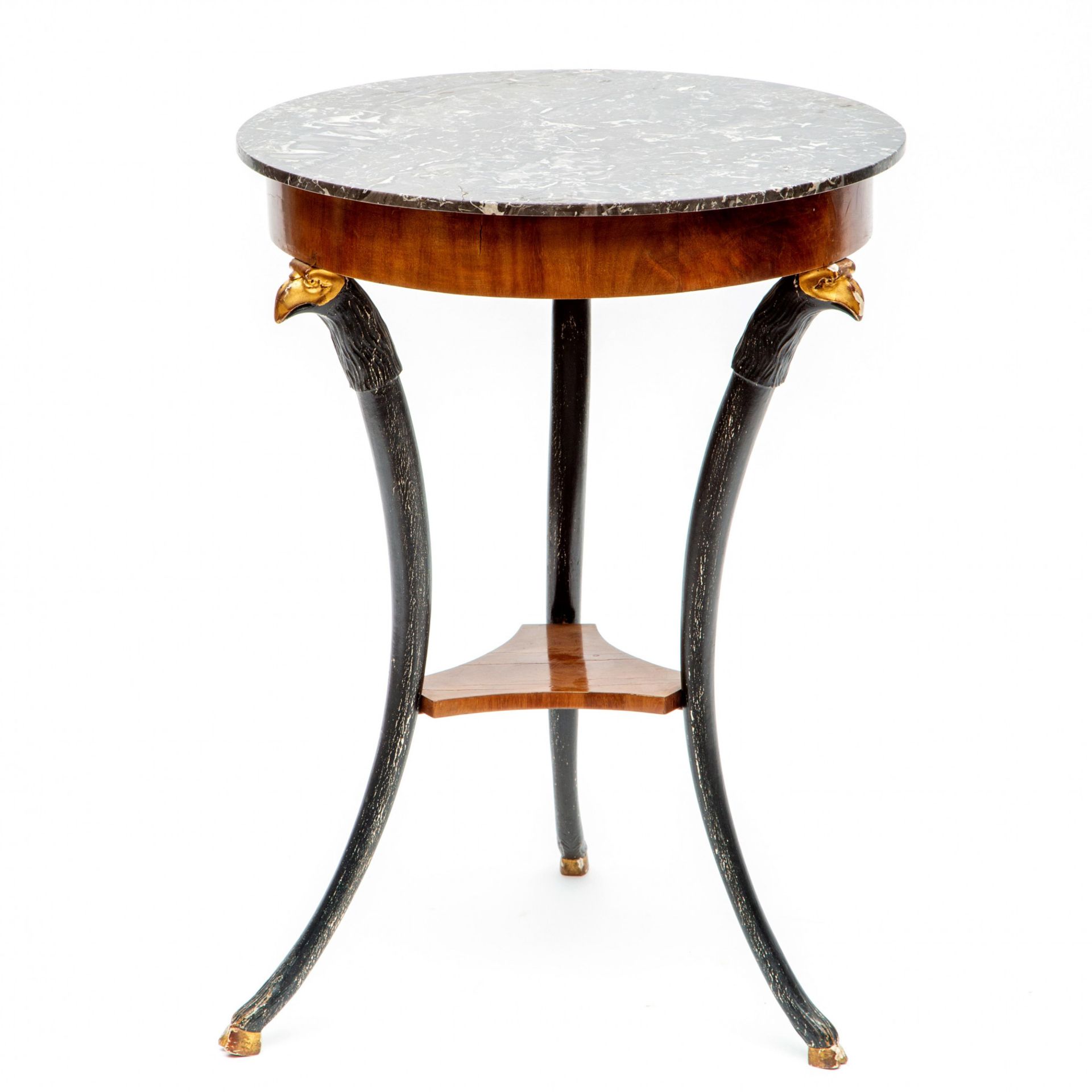 Mahoniehouten ronde tafel, Empire,