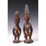 Nigeria, Yoruba, two female Oyo Ibeji figures