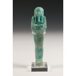 Egypt, Ushabti, clear fayence, front with hyrochlyphs, Late Period