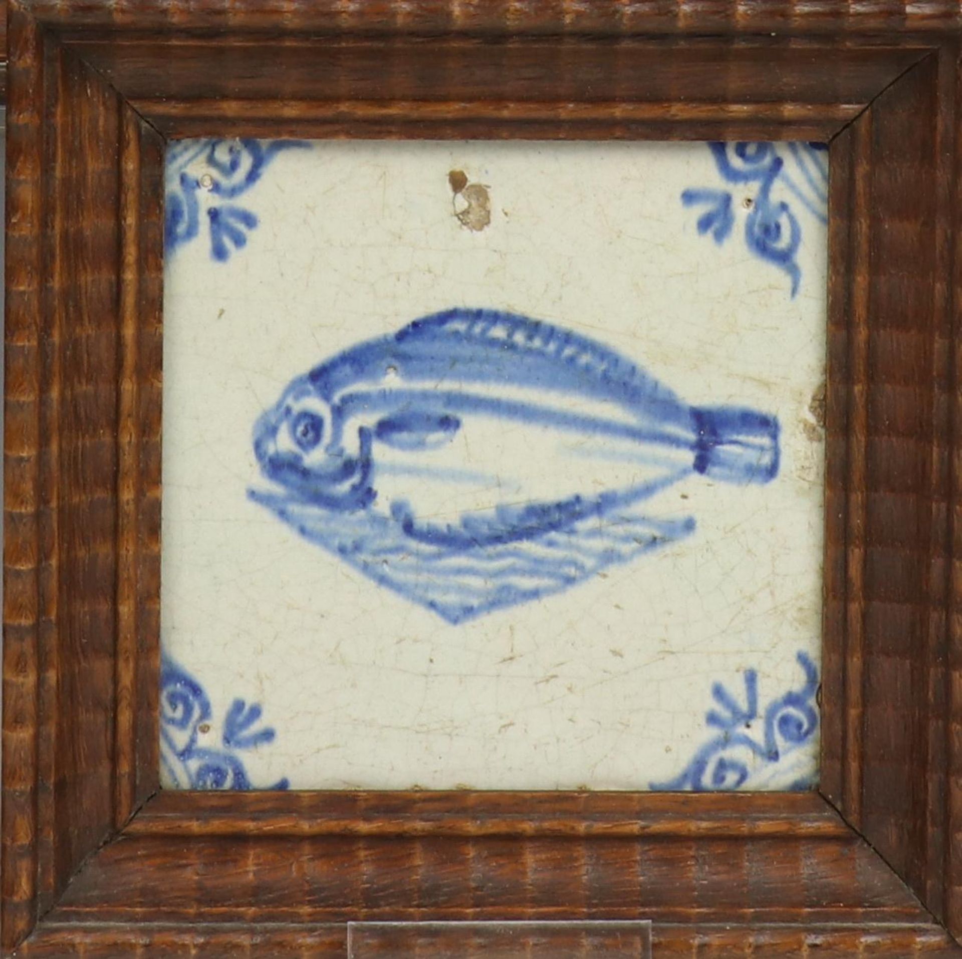 Zes blauw aardewerk tegels, 18e eeuw, - Bild 2 aus 2