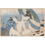 Japan, houtsnede, door Kuniyasu, ca. 1820,