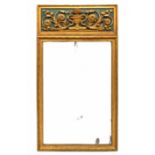Rechthoekige schoorsteenspiegel in verguld houten lijst, Louis XVI,