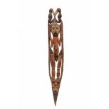 PNG, Abelam, painted standing janus ancestral figure.