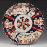 Japan, gelobde Imari plooischotel, Meiji periode,