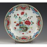 China, famille rose porseleinen bord, 18e eeuw,