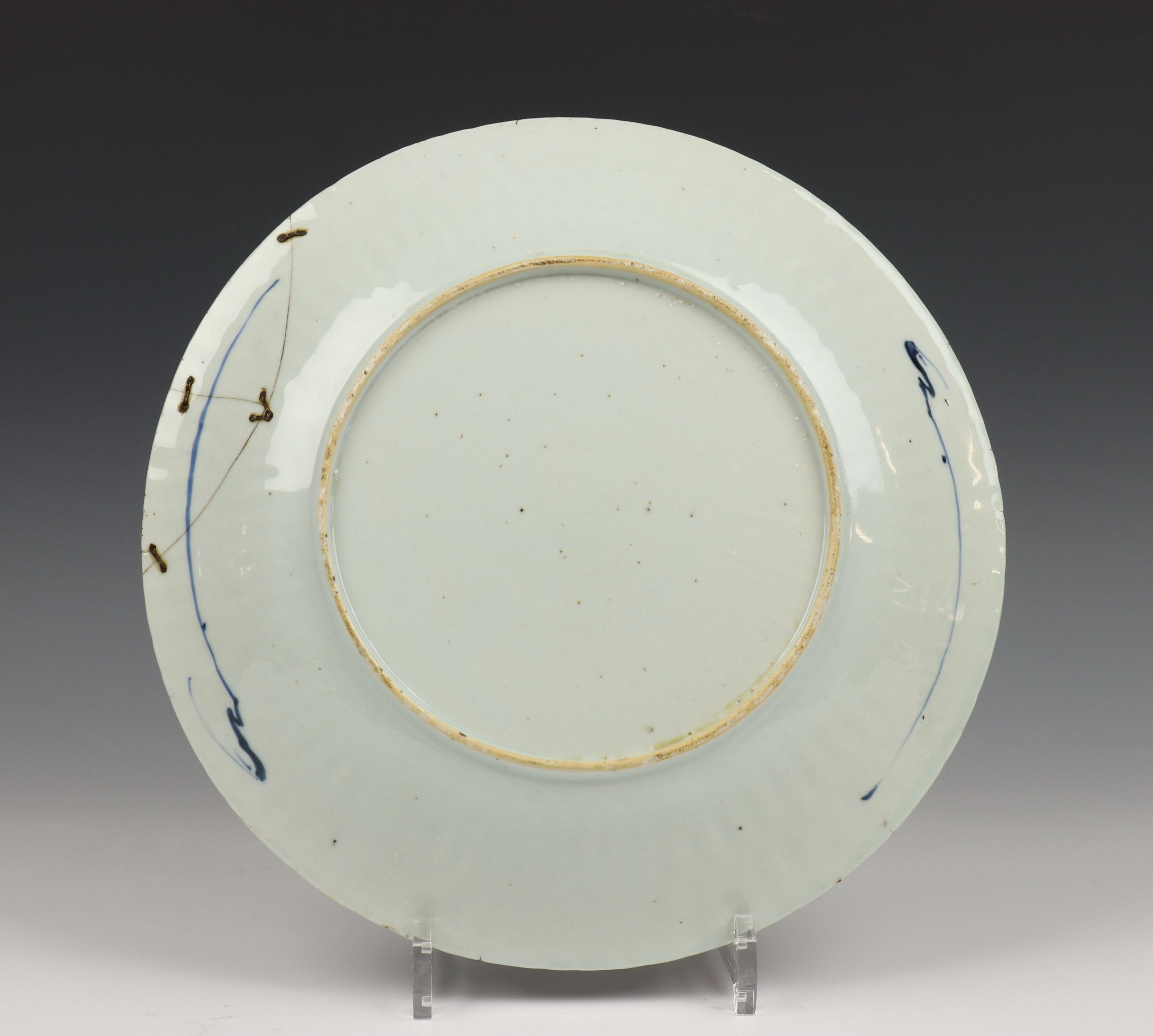 China, paar blauw-wit porseleinen borden, Kangxi, - Image 2 of 8