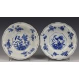 China, paar blauw wit porseleinen gelobde kommen, Kangxi,