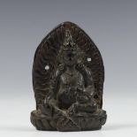 Tibet, gestoken houten Jambhala Dzambala Buddha, 18e-19e eeuw,