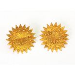 Sumatra, Minangkabau, pair of 14 carat golden star shaped pendants,
