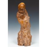 China, houten figuur van Shoulao, 20e eeuw,