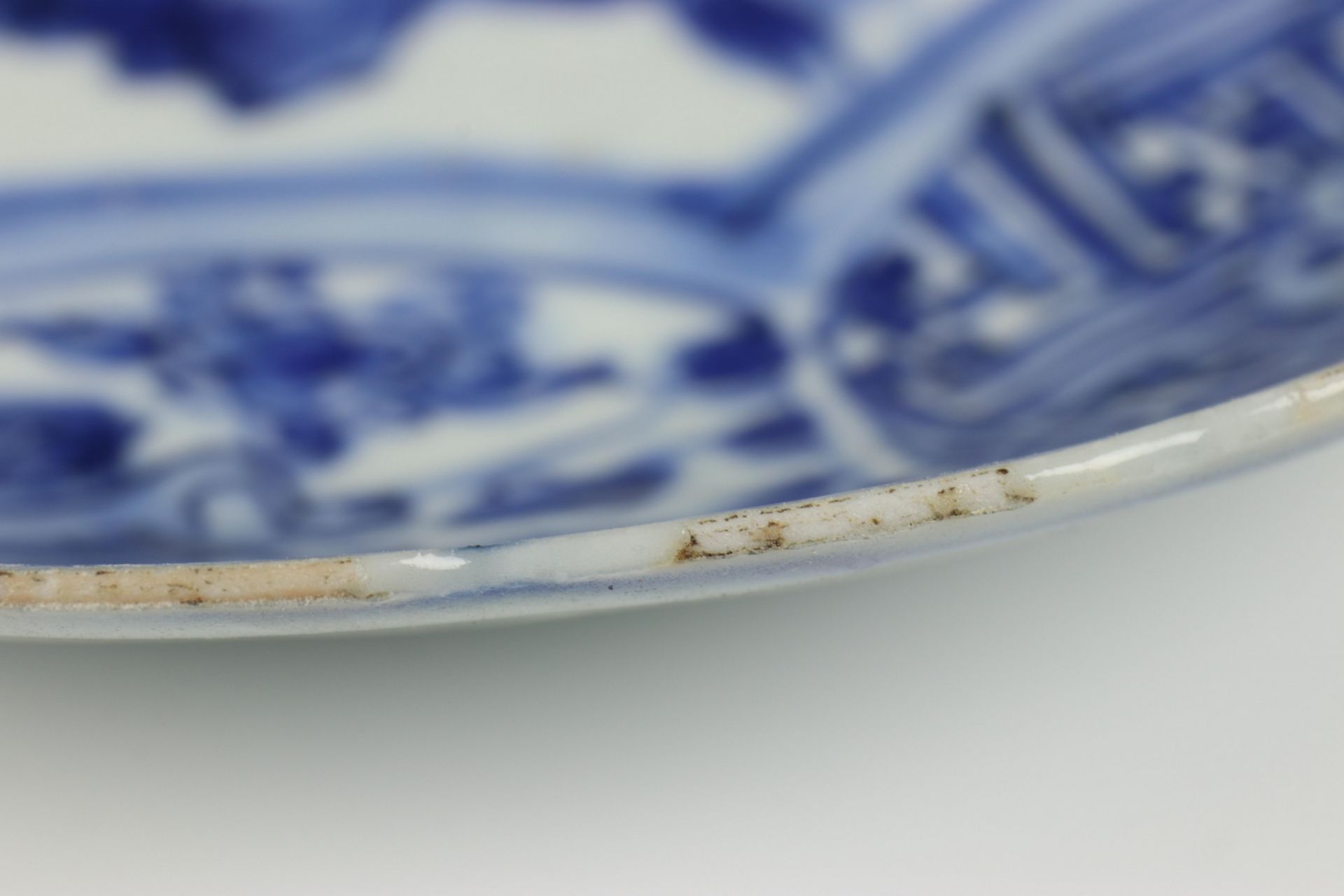 China, paar blauw-wit porseleinen borden, Wanli, - Image 10 of 13
