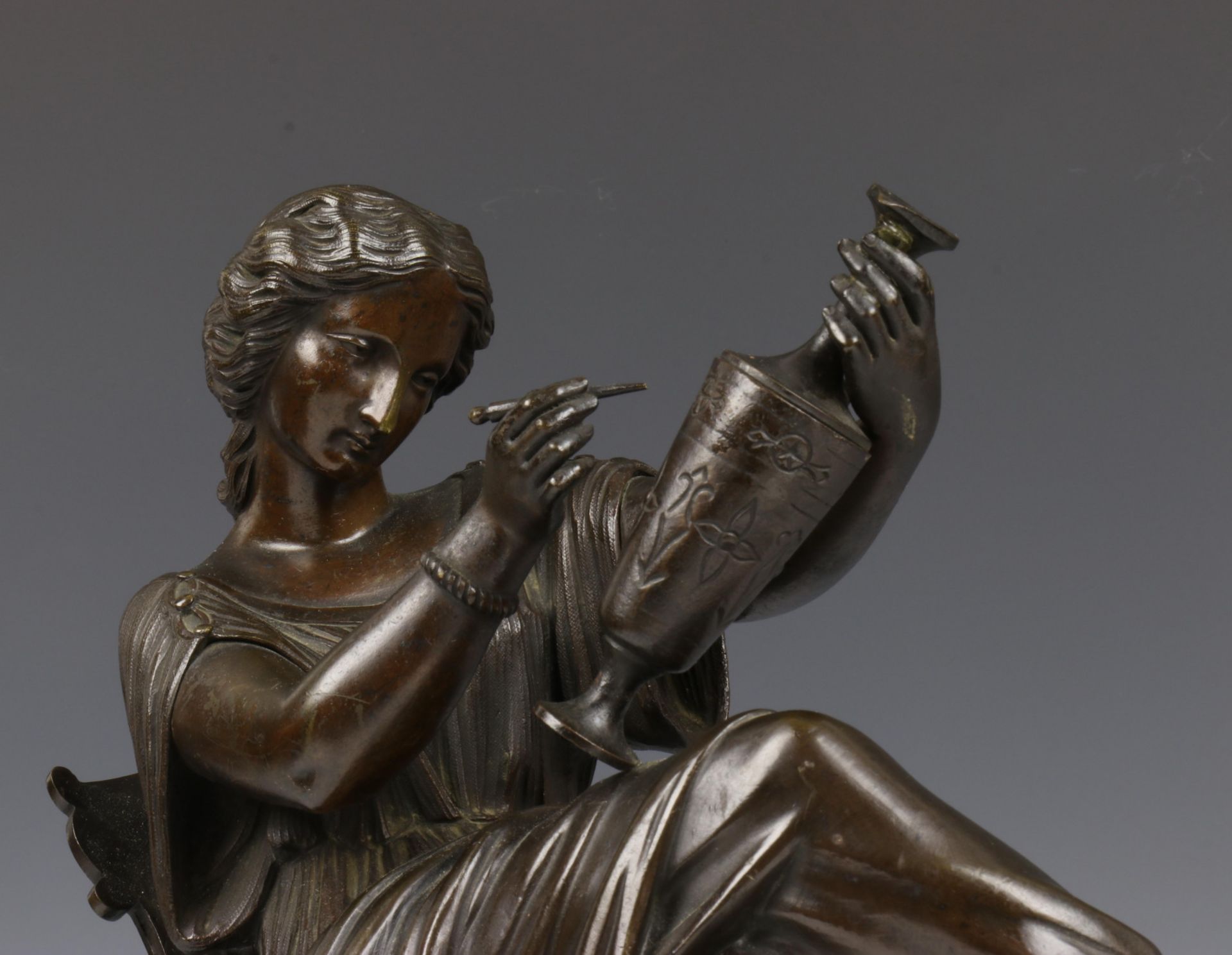 Bruin gepatineerd bronzen sculptuur, eind 19e eeuw - Image 3 of 7