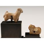 Mesopotamia-Iraq, Djemet Nasser culture, small terracotta animal figure and a very small animal figu