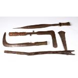 DRC, a collection of seventeen throwing knifes, swords and daggers, ca. 1900