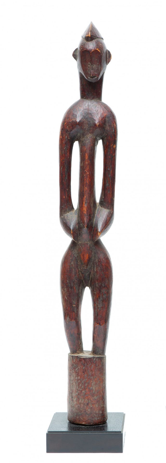 Ivory Coast, Senufo, wooden anthropomorphic figure-stamper, deble