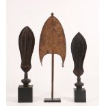 DRC., Ngbake, mbilli, wrought iron stylized currency, on a stand