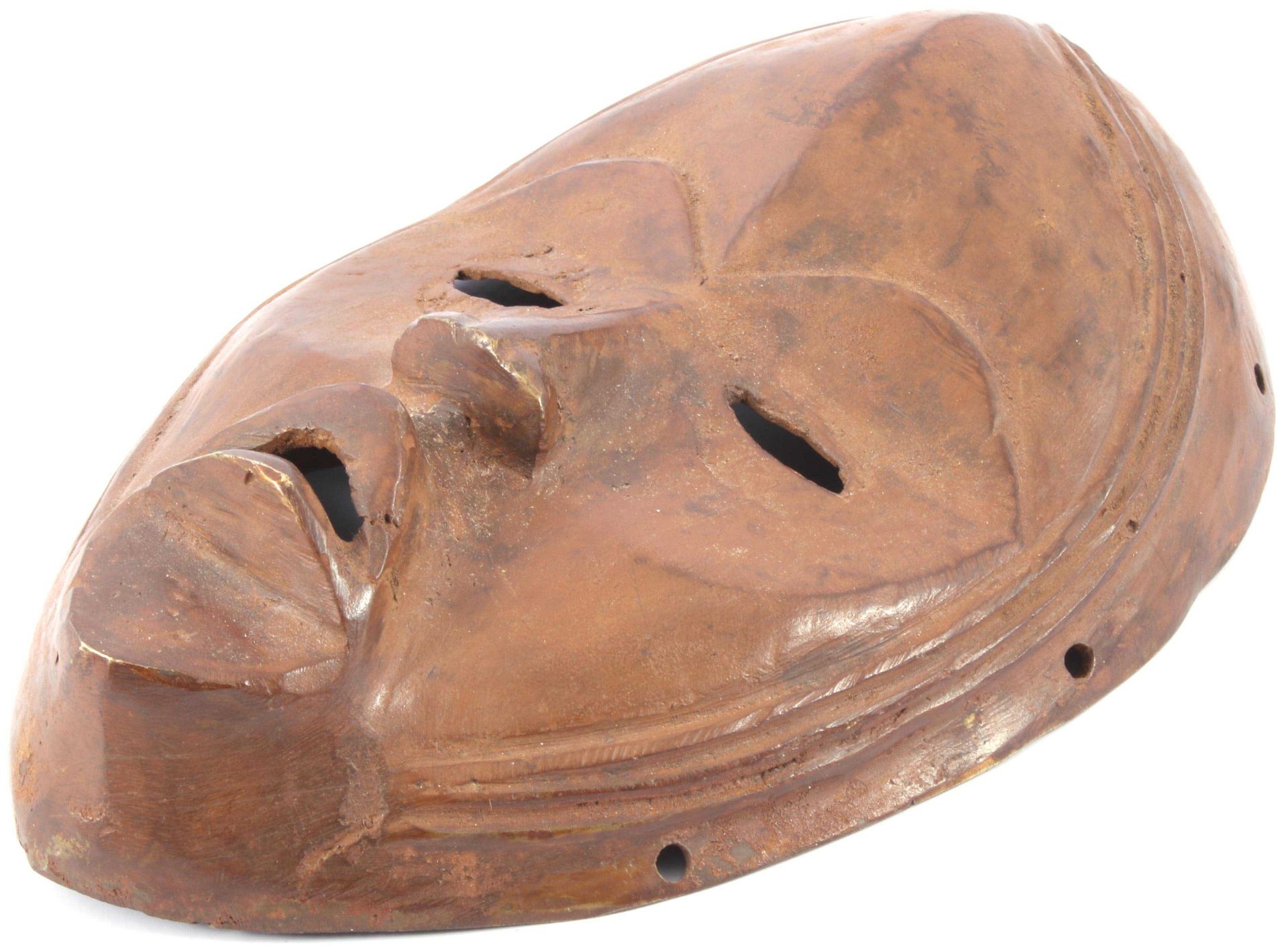 Zeldzaam bronzen Diomande / Dan miniatuur masker uit Ivoorkust, 21 x 13 cm. Dergelijke maskertjes - Bild 3 aus 3