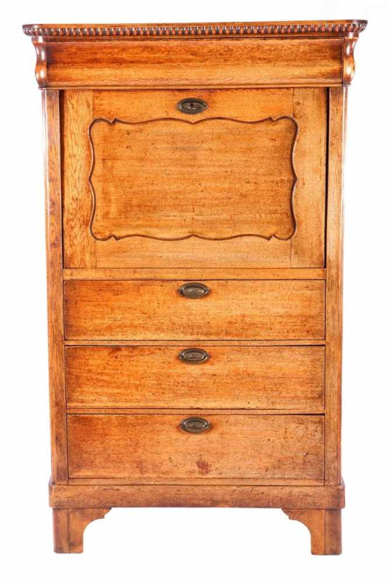 Eiken Biedermeier klepsecretaire met 4 lades 161,5 cm hoog, 100 cm breed, 43 cm diep - Bild 2 aus 2