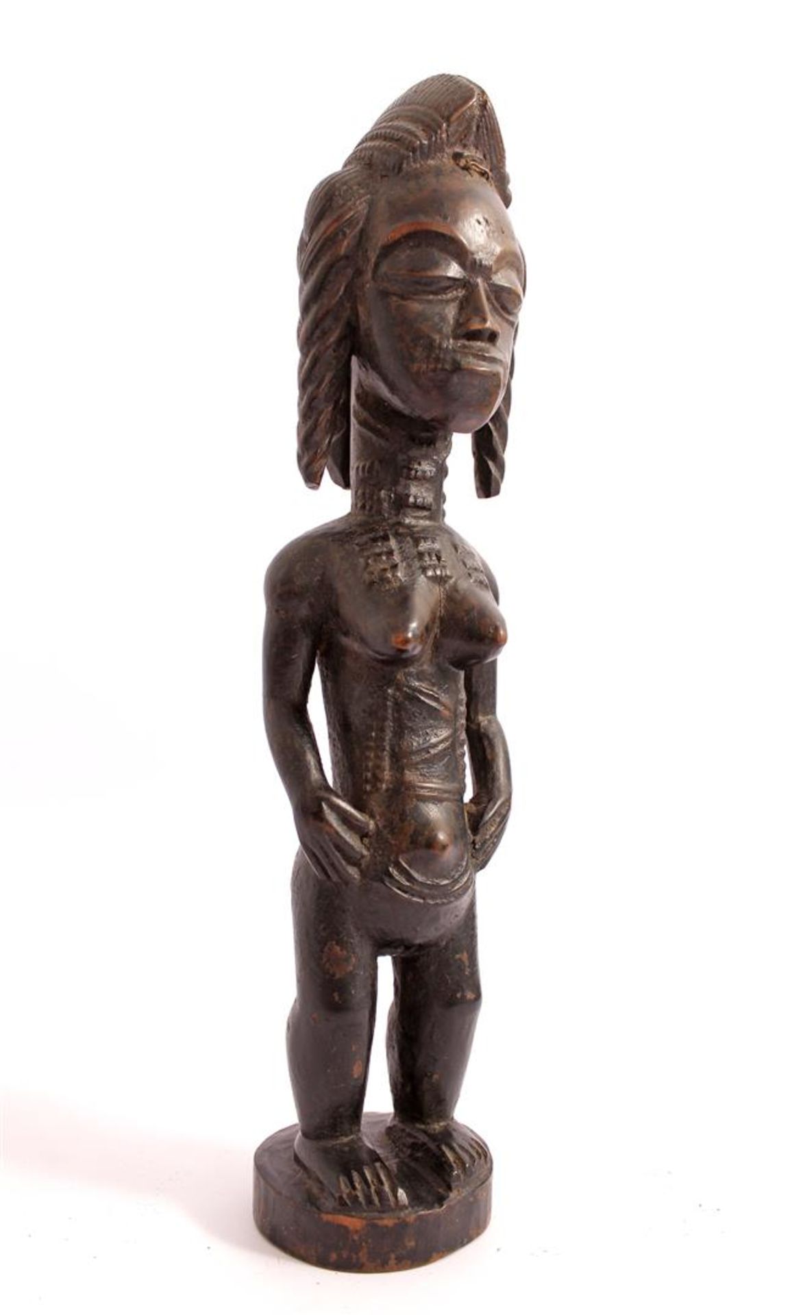 African wooden carved ancestor statue, Baule Ivory Coast, 34.5 cm high