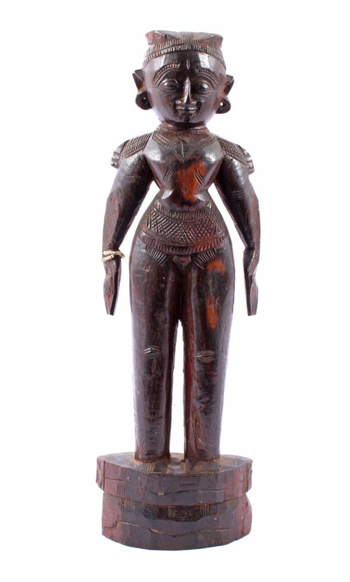 Wooden carved statue of Asian 30.5 cm high